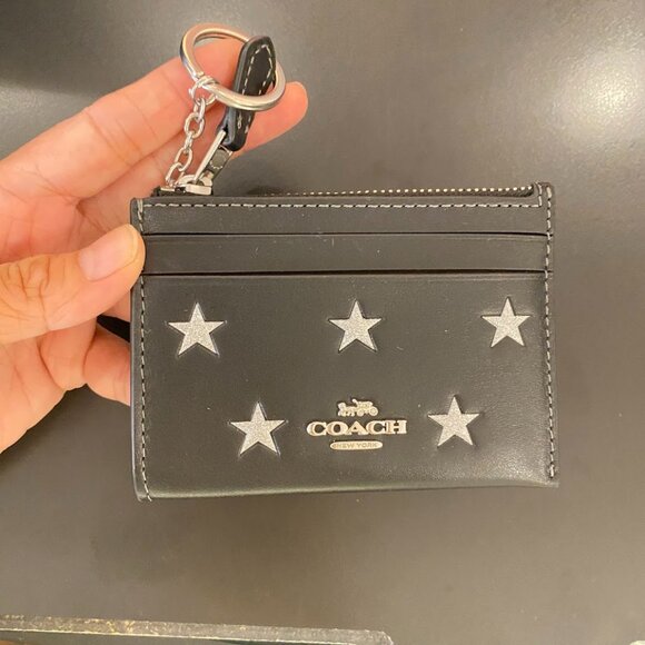 Coach Mini Skinny Id Case With Star Print CW876 Chalk - Picture 7 of 15